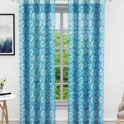 Set of 2 Leaf Print Sheer Door Curtains-image-34