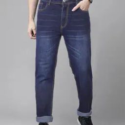 Men Lightly Washed Relaxed Jeans-image-5