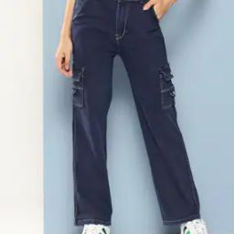 Girls Wide Jeans with Insert Pockets-image-82