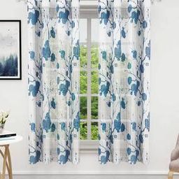 Pack of 2 Floral Print Polyester Window Curtains-24