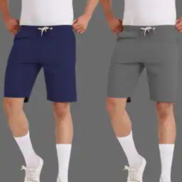 Men Pack of 2 Mid-Rise Knit Shorts-image-83