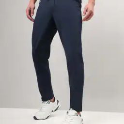 Men Fitted Track Pants with Elasticated Drawstring Waist-picture-1