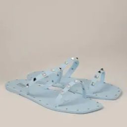 Studded Dual-Strap Slip-On Sandals-image-3