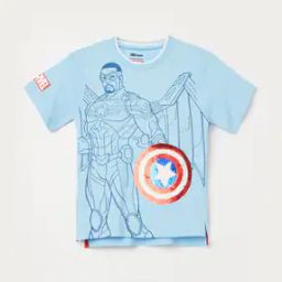 Boys Cotton Printed Regular Fit T-Shirt-image-2