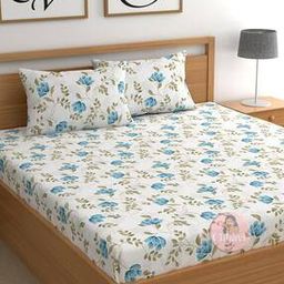 210 TC Floral Print Double Bedsheet with Pillow Covers-50