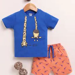 Boys Cotton Printed Shorts and T-shirt Set  -picture-32