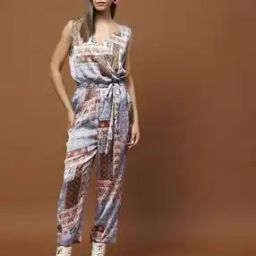 Women Floral Print V-Neck Jumpsuit -picture-42