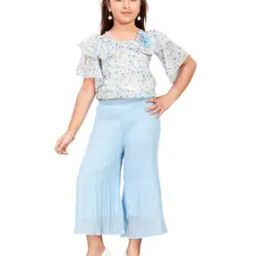 Girls Floral Print Pants & Top Set-image-68