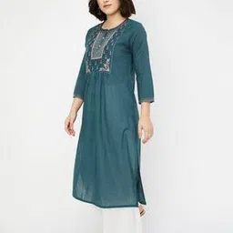 max Women Yoke Embroidered Straight Kurta-picture-23