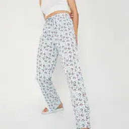 Women Unicorn Print Knit Pyjamas with Drawstring Closure-66