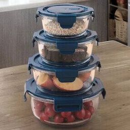 Set of 4 Glass Containers with Lid-20