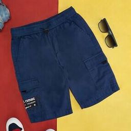 Boys Typographic Print Mid-Rise Regular Fit Cargo Shorts-picture-35