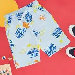 Boys Regular Fit Typographic Print City Shorts-image-83