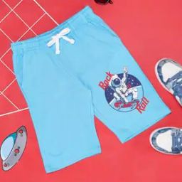 Boys Graphic Print High-Rise Regular Fit Shorts-image-2
