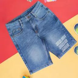 Boys Regular Fit Typographic Print Shorts-image-9