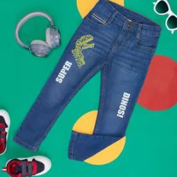 Boys Typographic Print Mid-Rise Slim Jeans-40