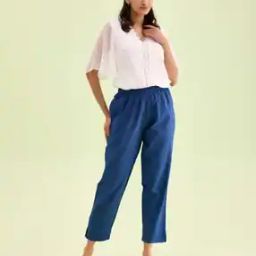 Women Flat-Front Relaxed Fit Pants-image-8