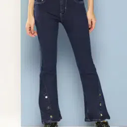 Girls High-Rise Bootcut Jeans -image-49
