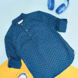 Boys Micro Print Regular Fit Shirt-43