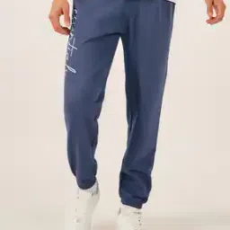 Men Mid Rise Typographic Joggers-image-30