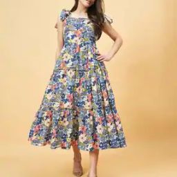 Women Floral Print Fit & Flare Dress-18