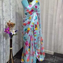 Women Geometric Print Saree -image-66