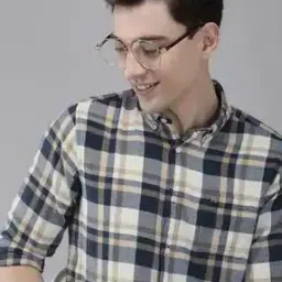 Men Checked Slim Fit Shirt with Patch Pocket-image-105