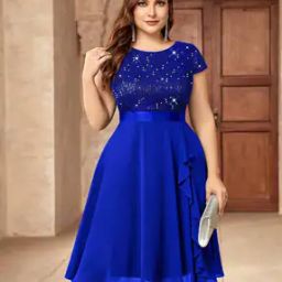 Women Embroidery Fit And Flare Dress-image-40