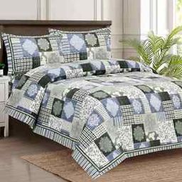 140 TC Printed Double Bedsheet with Pillow Covers -20