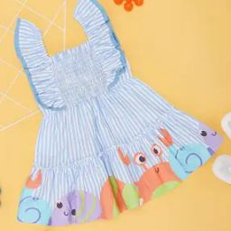 pantaloons baby Striped Square-Neck Tiered Dress-picture-7