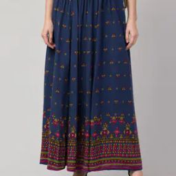 Women Printed Flared Skirt-image-23