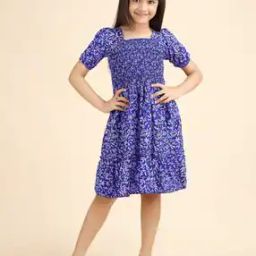 Girls Floral Print Tiered Dress with Short Sleeves-image-28