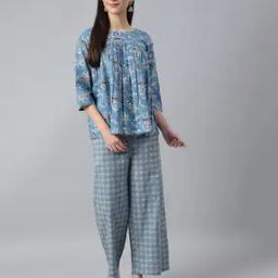Floral Print Pants Suit Set-image-56