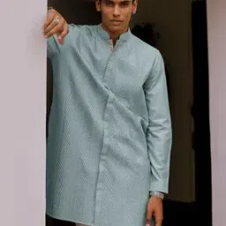 andamen Patterned Regular Fit Pleat Tucks Short Kurta-picture-45