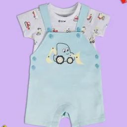 Printed Dungaree & T-Shirt Set-picture-44