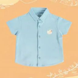 Spread Collar Cotton Shirt-image-0