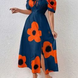 Women Floral Print Fit & Flare Dress-image-35