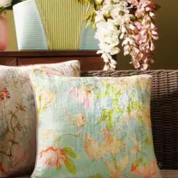 Floral Printed Velvet Square Cushion Cover-39
