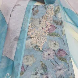 Women Chanderi Floral Unstitched Dress Material-image-47