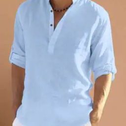 Men Regular Fit Short Kurta with Mandarin Collar-image-80