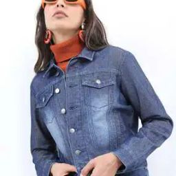 Denim Jacket with Flap Pockets-45