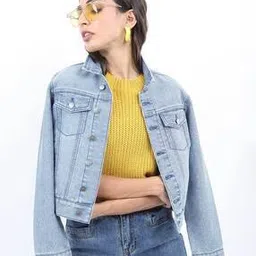 Denim Jacket with Flap Pockets-image-79