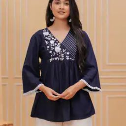 Women Embroidered Regular Fit V-Neck Top-image-75