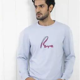 Typographic Print Slim Fit Crew-Neck Sweatshirt-image-27