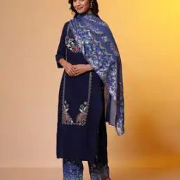 Women Floral Foil Print Dupatta-16