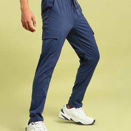 Men Fitted Track Pants with Elasticated Drawstring Waist-picture-38