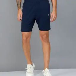 Men Slim Fit Flat Front Shorts with Mid Rise Waist-image-87