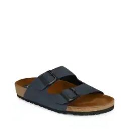 Double-Strap Slip-On Sandals with Buckle Closure-picture-16
