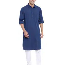 Striped Shirt Kurta with Patch-Pocket-3