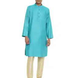Striped Band-Collar Shirt Kurta-image-75